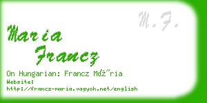 maria francz business card